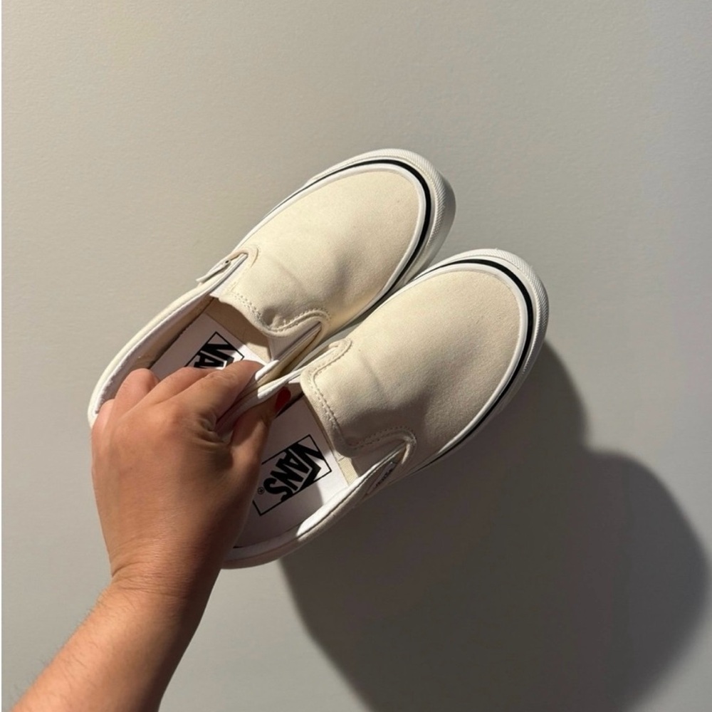 Vans Classic Cream Slip-On Shoes